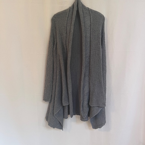 VINCE Wrap Open Front Cardigan Sweater Asymmetric Dark Gray Sz M - Picture 9 of 12
